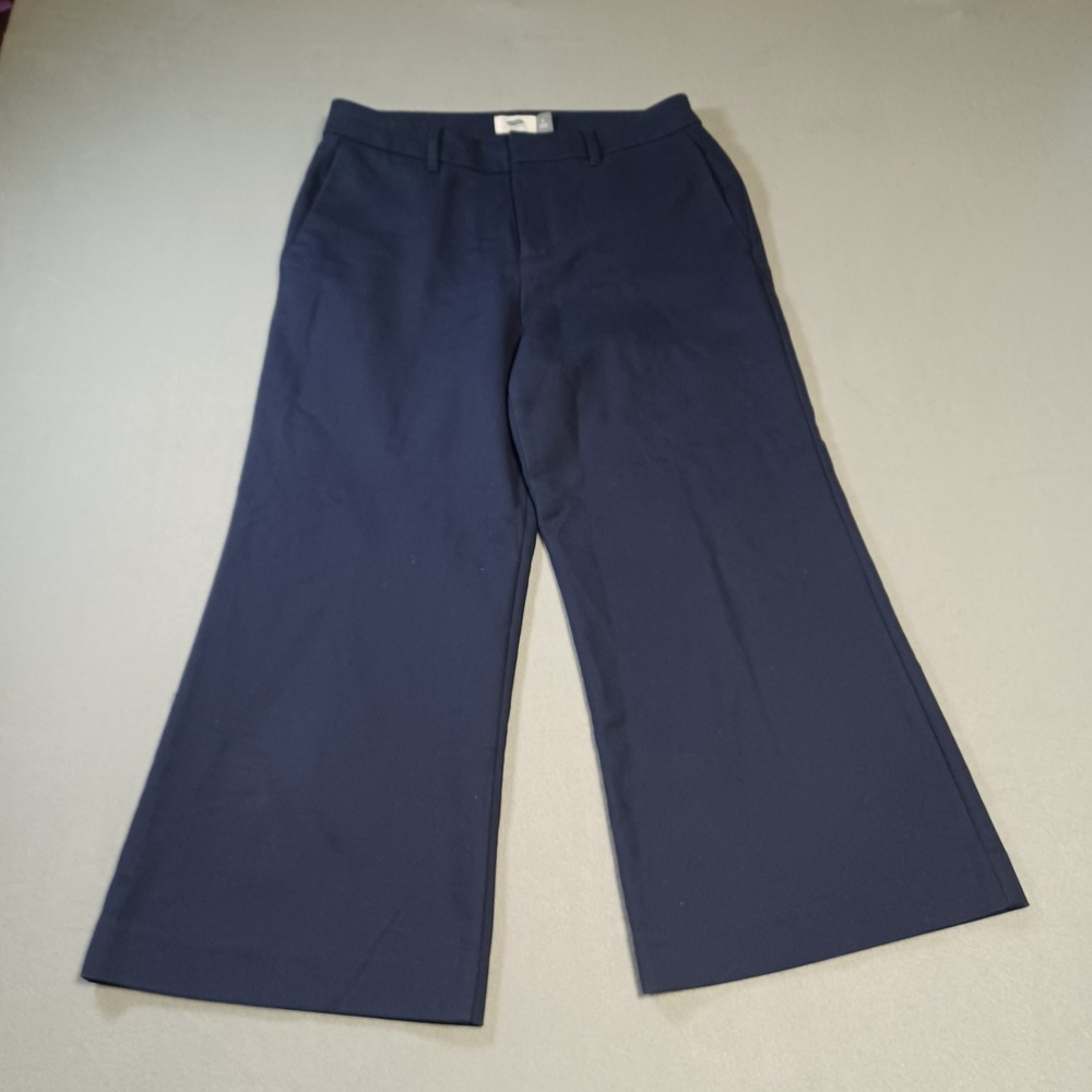 Old Navy Womens Navy Blue Wide Leg Cropped Trousers‎ Size 4 Regular Standard